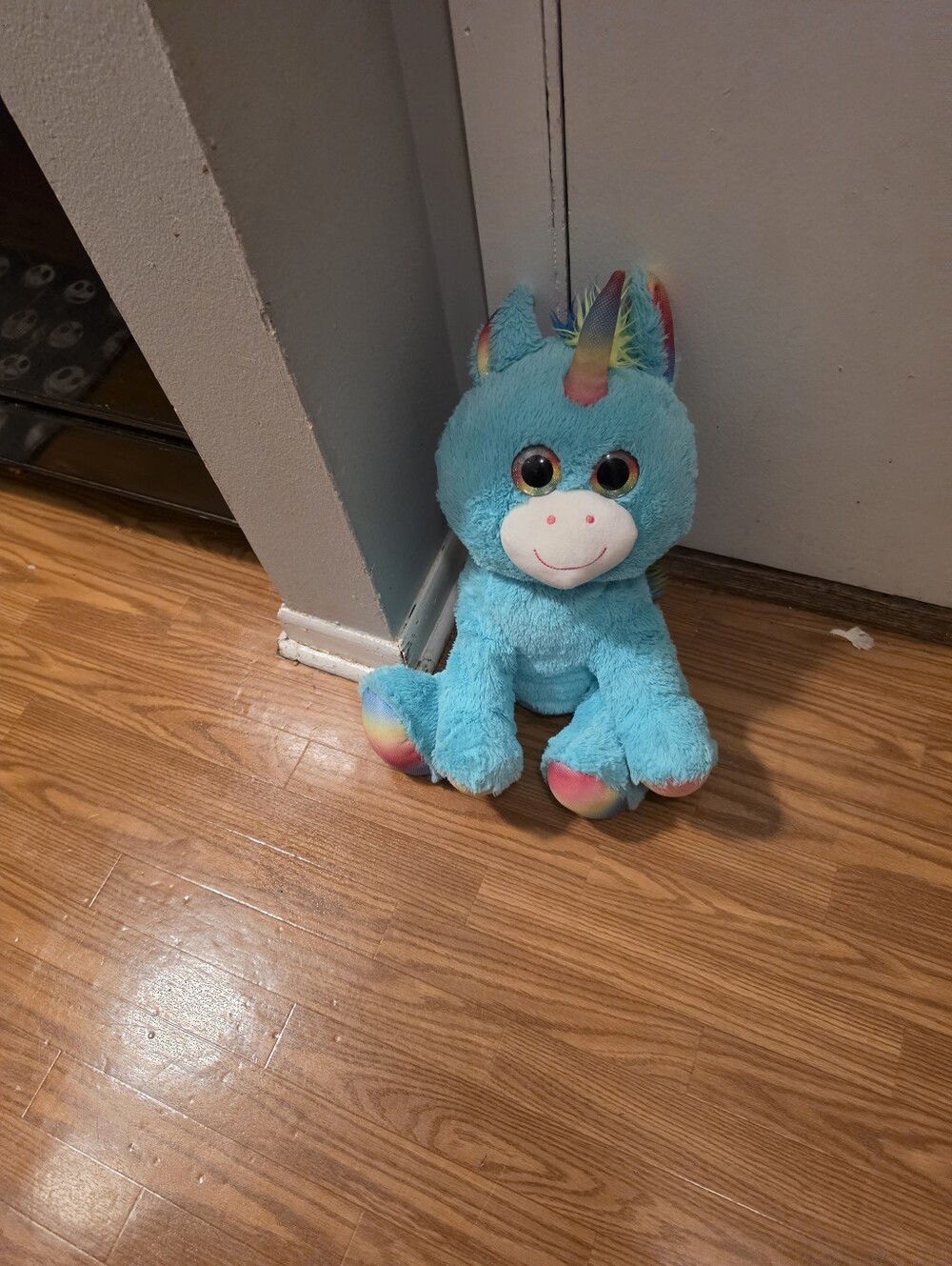 Chasing Unicorns Blue Rainbow Horn Plush Unicorn